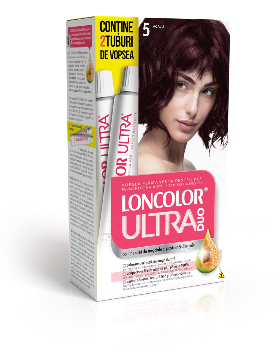 Vopsea permanentă pentru păr, cu amoniac, LONCOLOR ULTRA DUO 5 Acaju