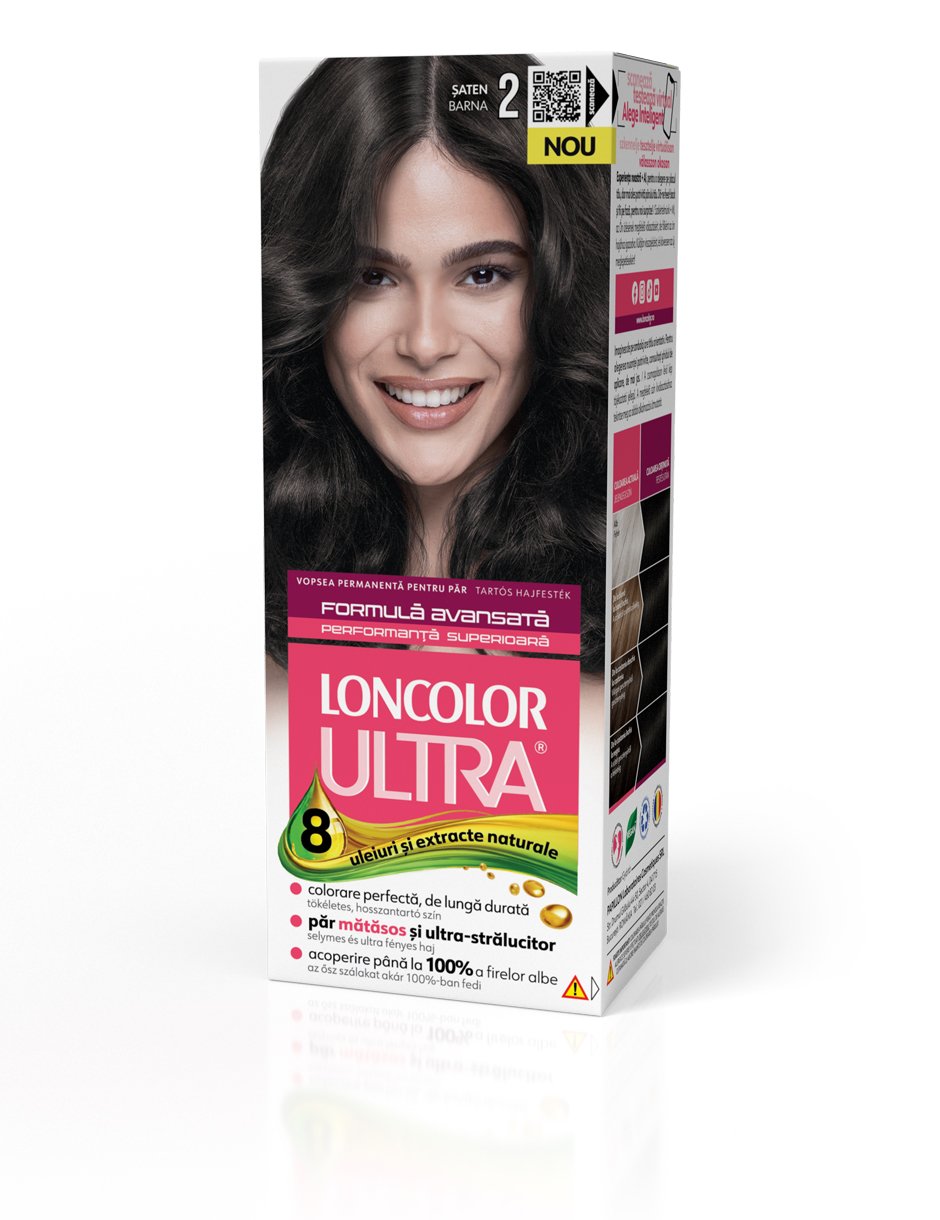 Vopsea permanentă pentru păr, cu amoniac, LONCOLOR ULTRA 2 Șaten