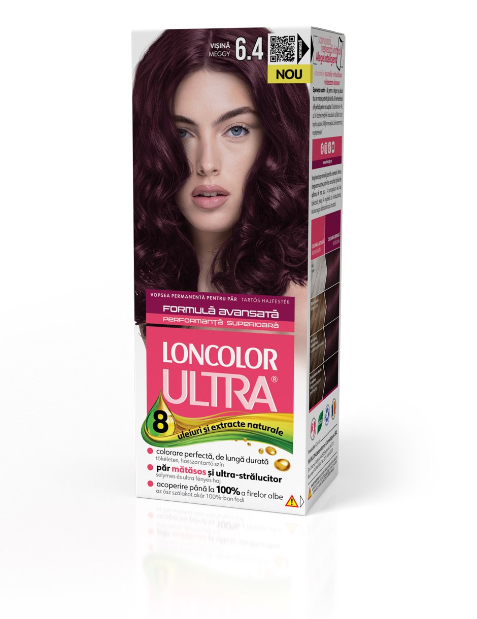 Vopsea permanentă pentru păr, cu amoniac, LONCOLOR ULTRA  6.4 Vișină