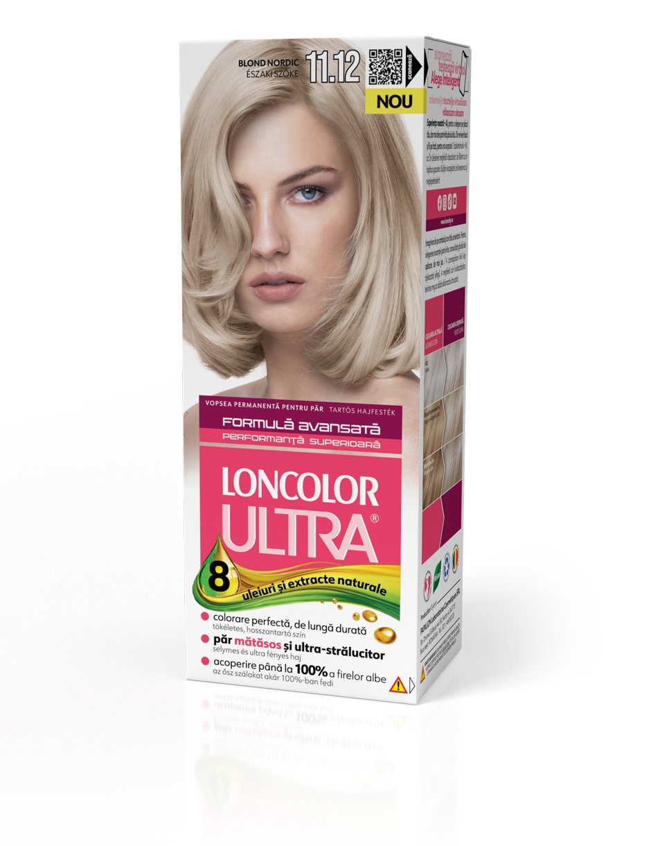 Vopsea permanentă pentru păr, cu amoniac, LONCOLOR ULTRA  11.12 Blond Nordic