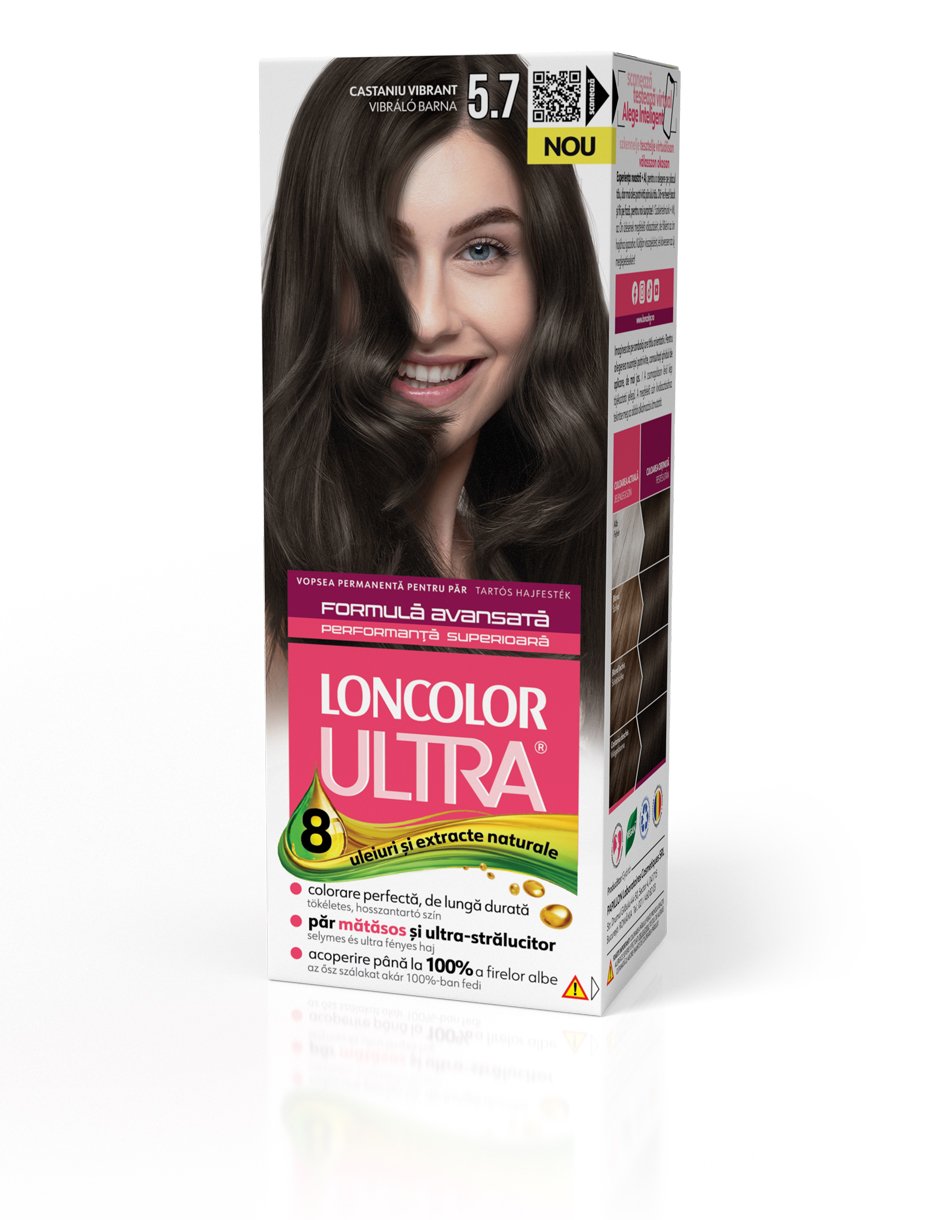 Vopsea permanentă pentru păr, cu amoniac, LONCOLOR ULTRA  5.7 Castaniu Vibrant