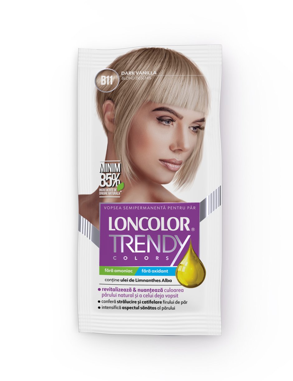 Vopsea semipermanentă pentru păr LONCOLOR TRENDY COLORS B11 Blond deschis/ Dark Vanilla