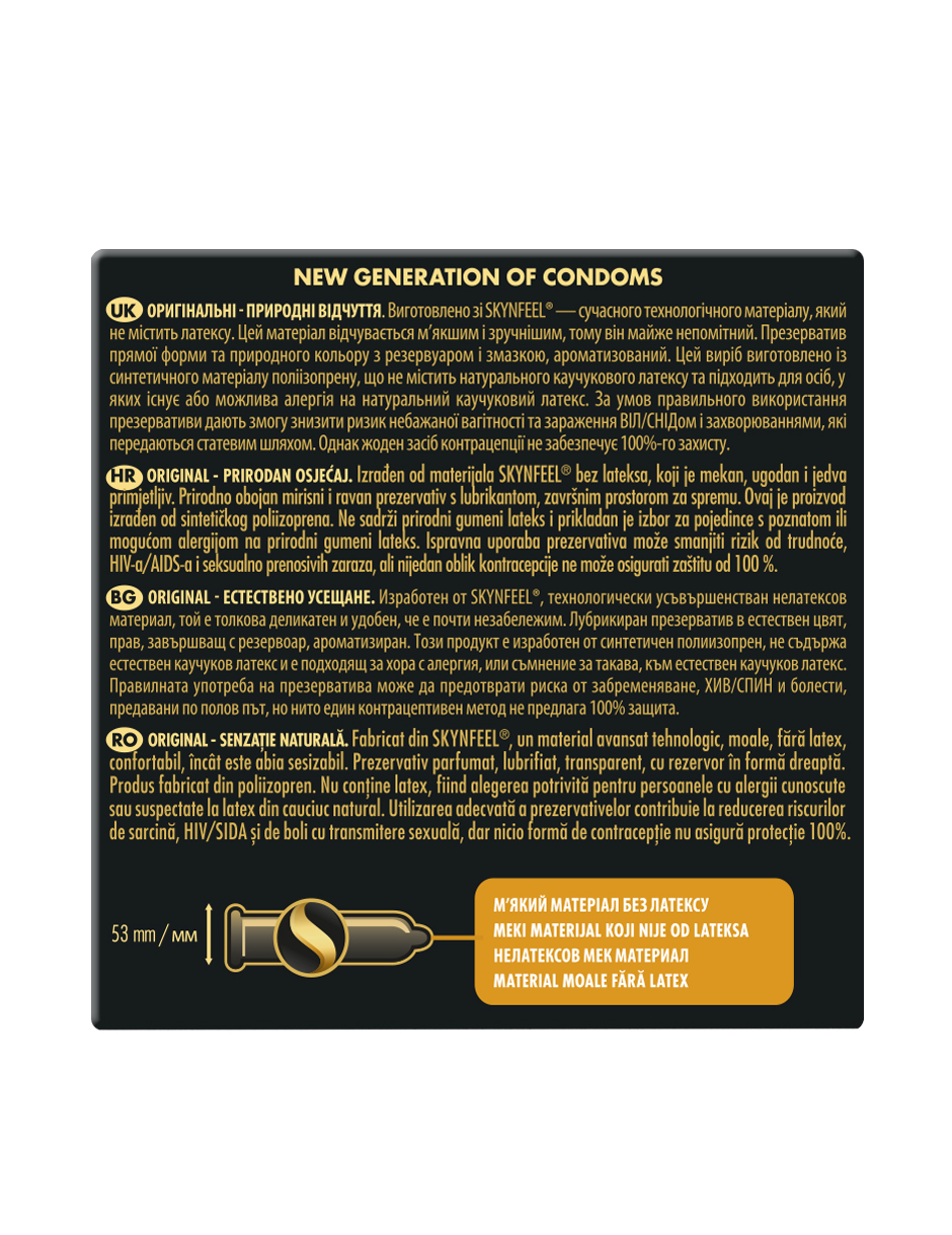 PREZERVATIVE SKYN ORIGINAL 3 bucăți NON LATEX