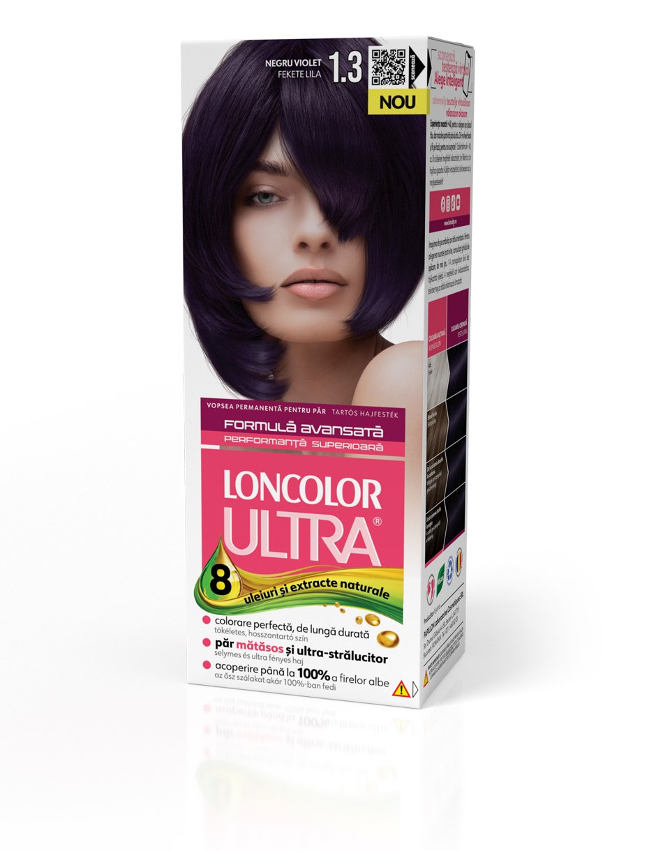 Vopsea permanentă pentru păr cu amoniac LONCOLOR ULTRA 1.3 Negru Violet