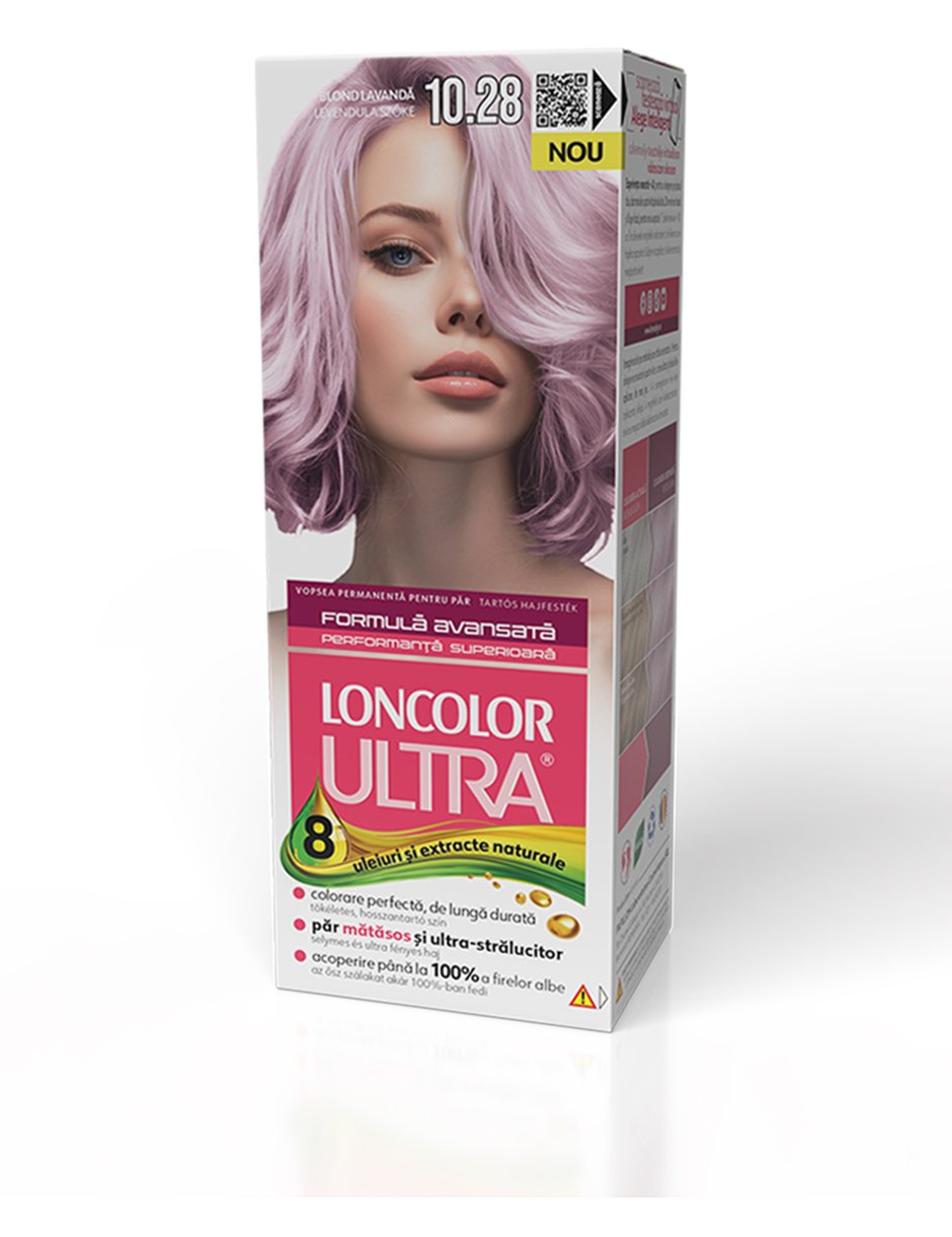 Vopsea permanentă pentru păr, cu amoniac, LONCOLOR ULTRA 10.28 Blond Lavandă